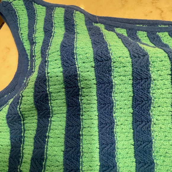 FREE PEOPLE BLUE TURQUOISE CROCHET SET!!! Quality! Stretch!! M - Picture 6 of 7